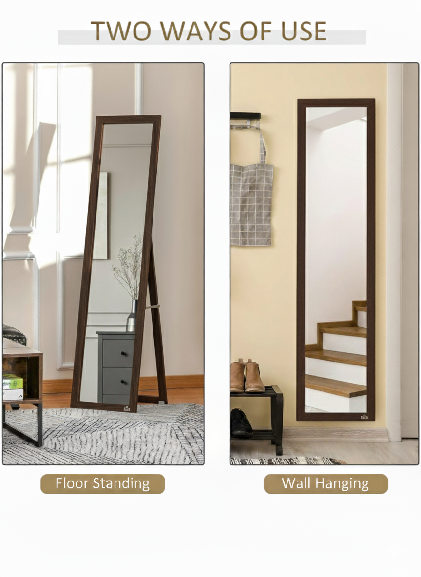 Verona Black Frame Full-Length Standing Mirror