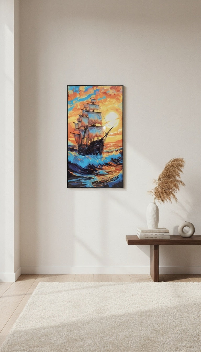 Crimson Voyage: The High Seas Sunset