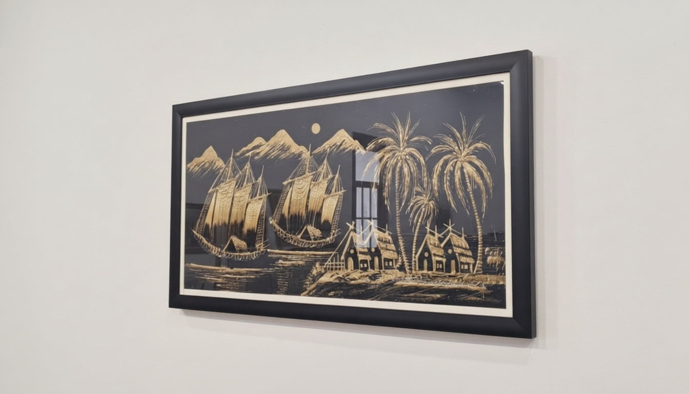 Golden Filigree Art - Tropical Harbor