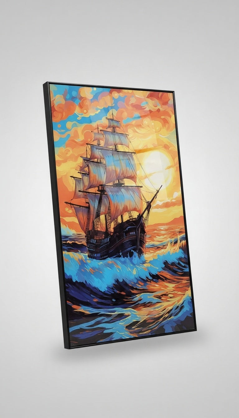 Crimson Voyage: The High Seas Sunset