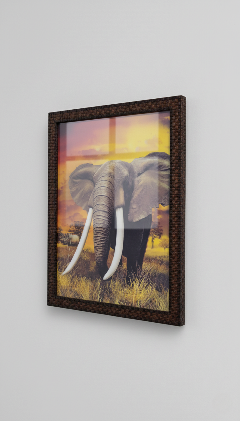 Sunset Majesty - Framed Elephant Art