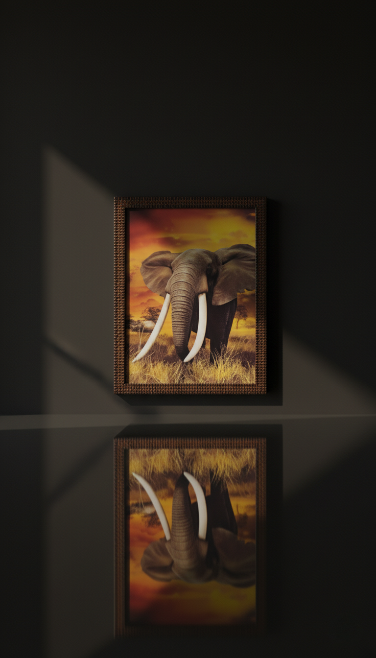Sunset Majesty - Framed Elephant Art