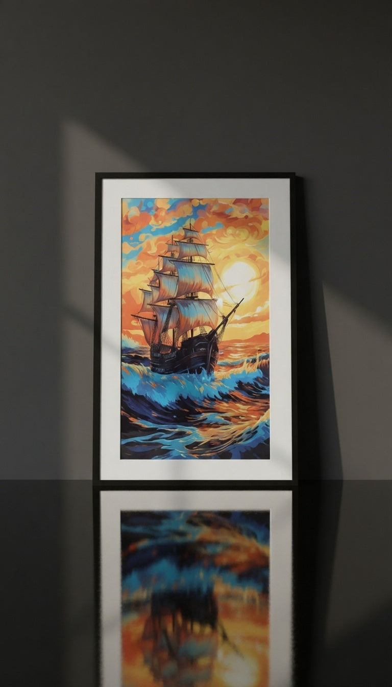 Crimson Voyage: The High Seas Sunset