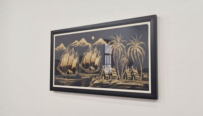 Golden Filigree Art - Tropical Harbor