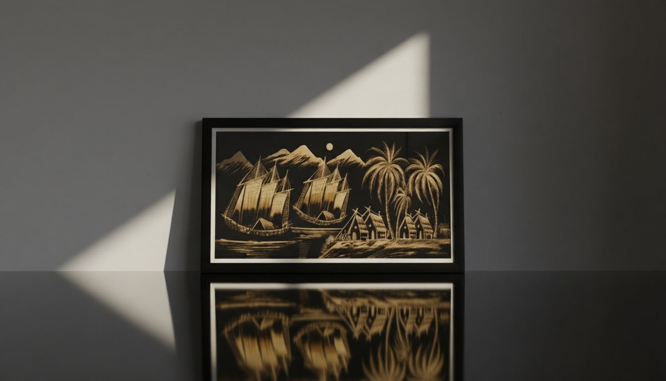 Golden Filigree Art - Tropical Harbor