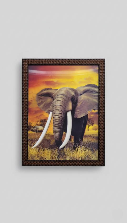 Sunset Majesty - Framed Elephant Art