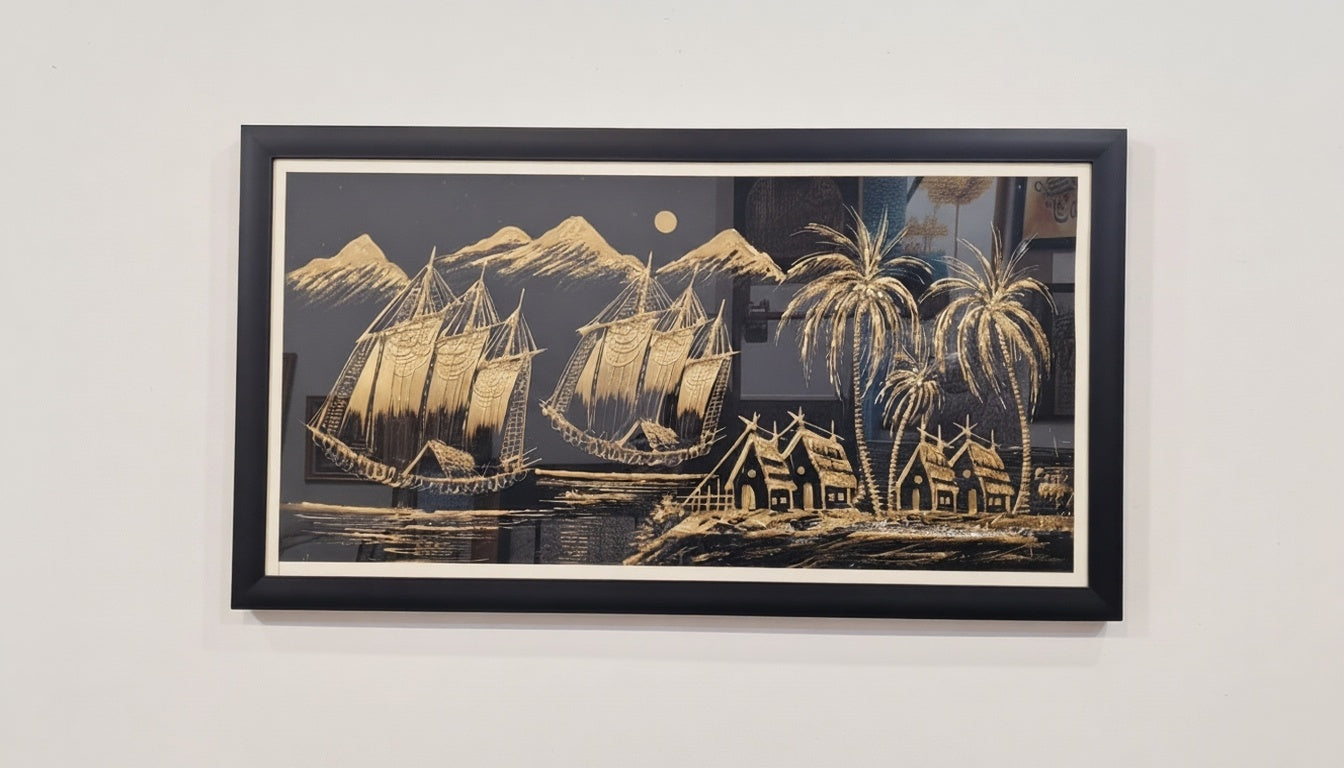 Golden Filigree Art - Tropical Harbor