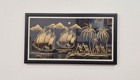 Golden Filigree Art - Tropical Harbor