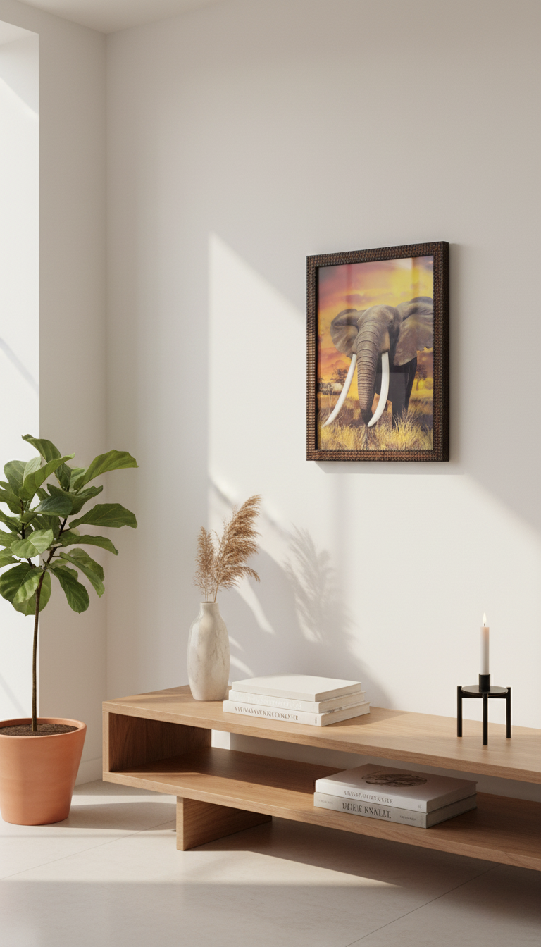 Sunset Majesty - Framed Elephant Art