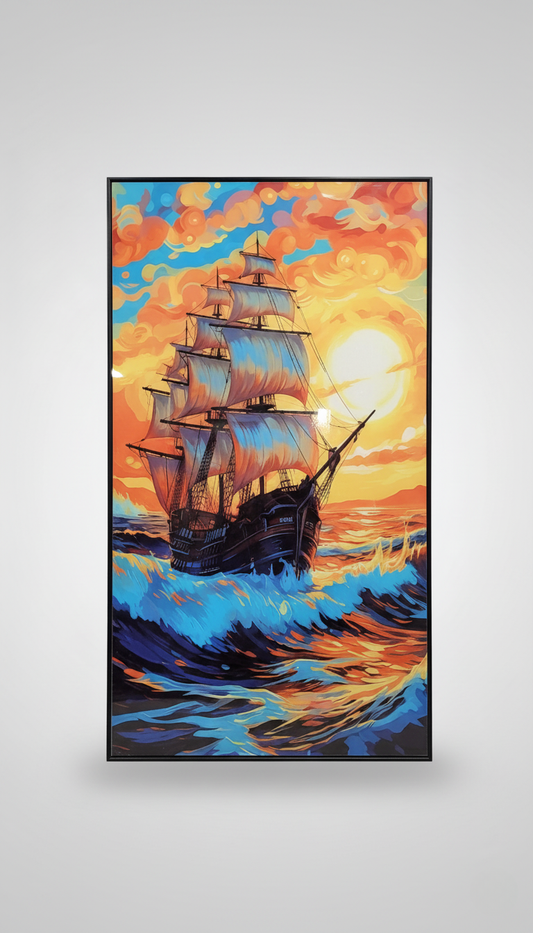 Crimson Voyage: The High Seas Sunset